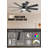 52 inch Ceiling Fan with Light, 6 Speeds Reversible Low Profile Ceiling Fan with Light and Remote/APP Control-130056861