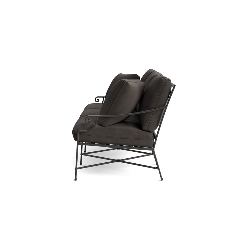 Venetian Outdoor 3 - Seat Patio Sofa, Textured Pewter, Fusion Charcoal