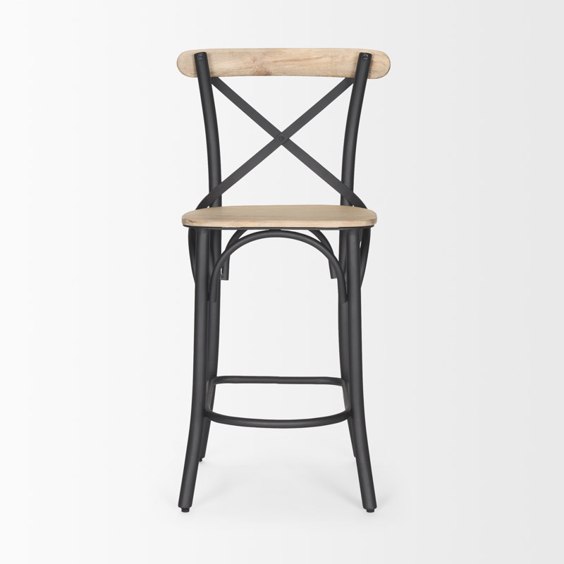 Tabouret supplémentaire en bois massif Borough, Tabouret de comptoir (assise de 26,25 po de hauteu, Brun clair