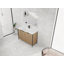 Meuble-lavabo autoportant de 48 po avec lavabo en résine et 3 portes d'armoire à fermeture en douceur (emballage KD)