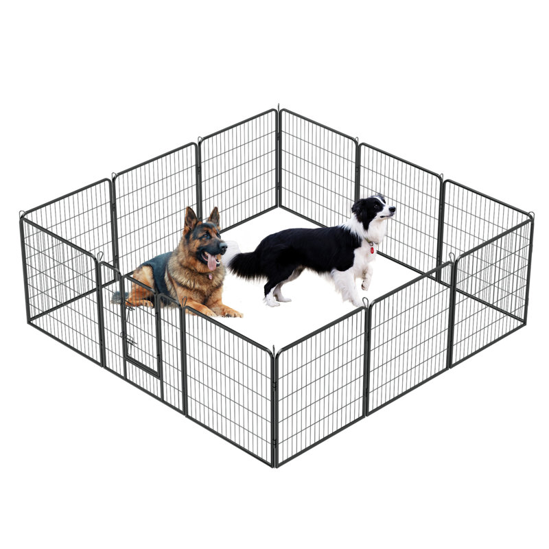 Clôtures pour chien 32 po de hauteur pliable et 12 panneaux pliables en métal pour chien
