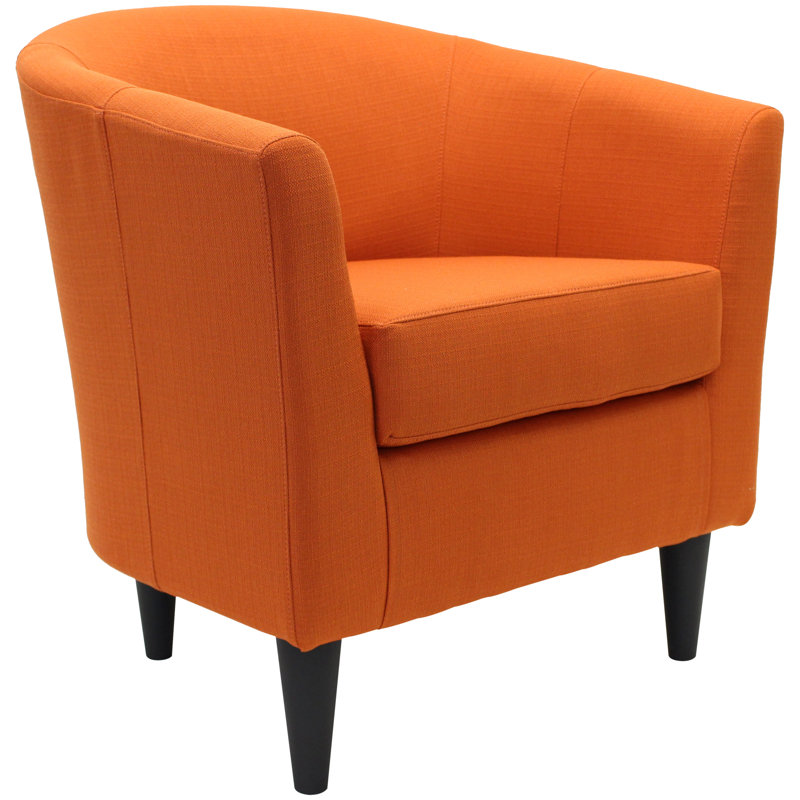 Fauteuil demi-tonneau l 31,5 po Kronos, Tissage safran Klein Klein, Noir