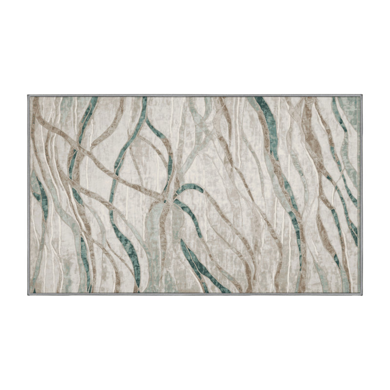 Machine Washable Gray Area Rug, Rectangle 8' x 12'