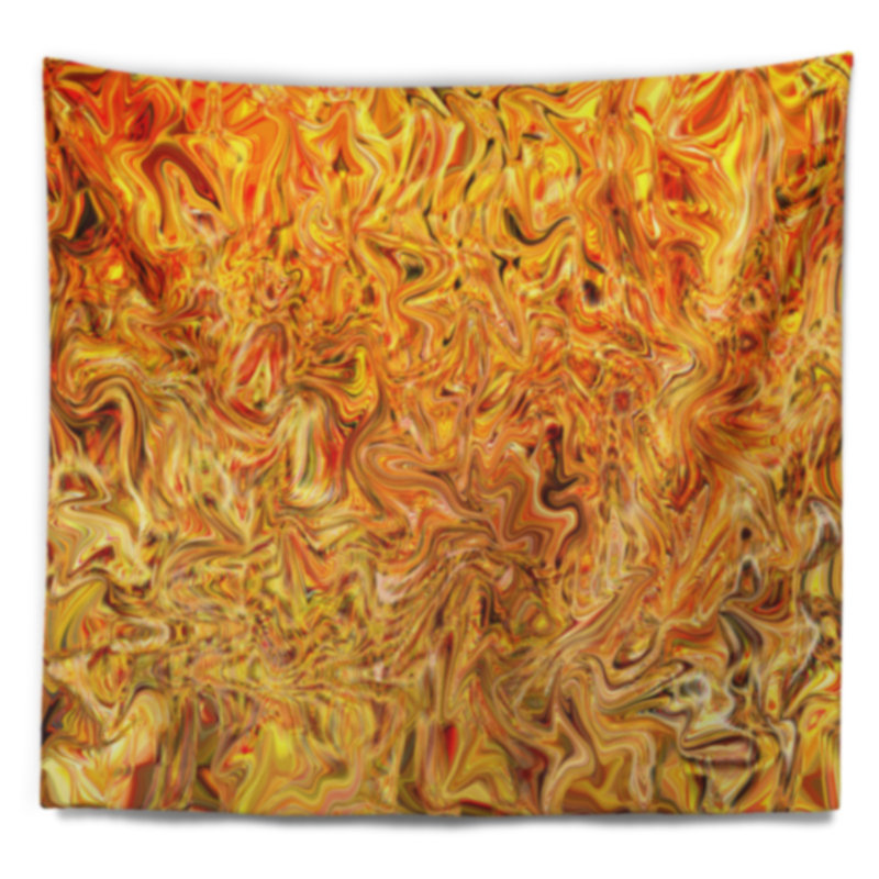 Tapisserie texturée jaune, H 78 po x l 92 po