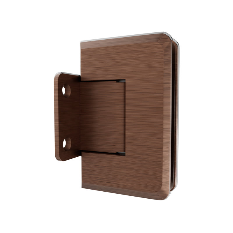 Charnière de porte de douche à fixation murale réglable en verre de 3/8 po et 1/2 po d'épaisseur avec plaque arrière courte, finition cuivre antique