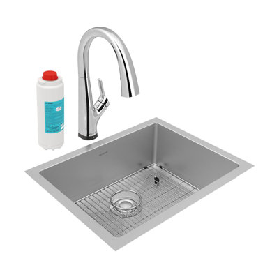 24" L x 18" W Undermount Kitchen Sink with Faucet