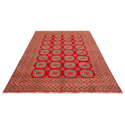 Tapis rouge nouvel âge en laine Dismas unique en son genre 9 pi 5 po x 13 pi 4 po Dismas