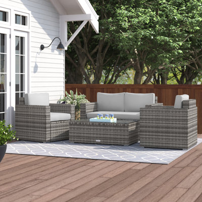 Hardesty 4 - Person Patio Conversation Set with Cushions