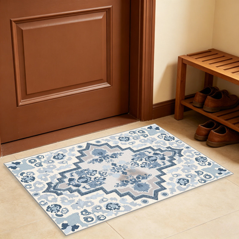 Bohemian Medallion Blue carpet-easy to clean, machine-washable, soft and comfortable; suitable for door mats, kitchens, living rooms, bedrooms, corridors, and laundry areas. Easy to clean, durable carpet for home decoration.