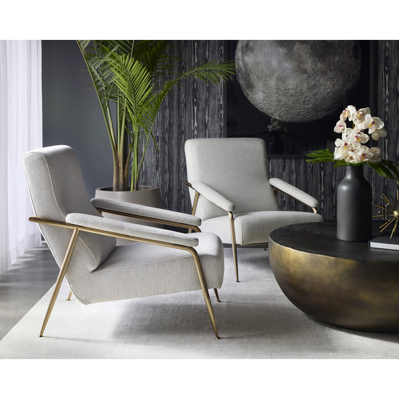Lounge Chair, Gray Polyester