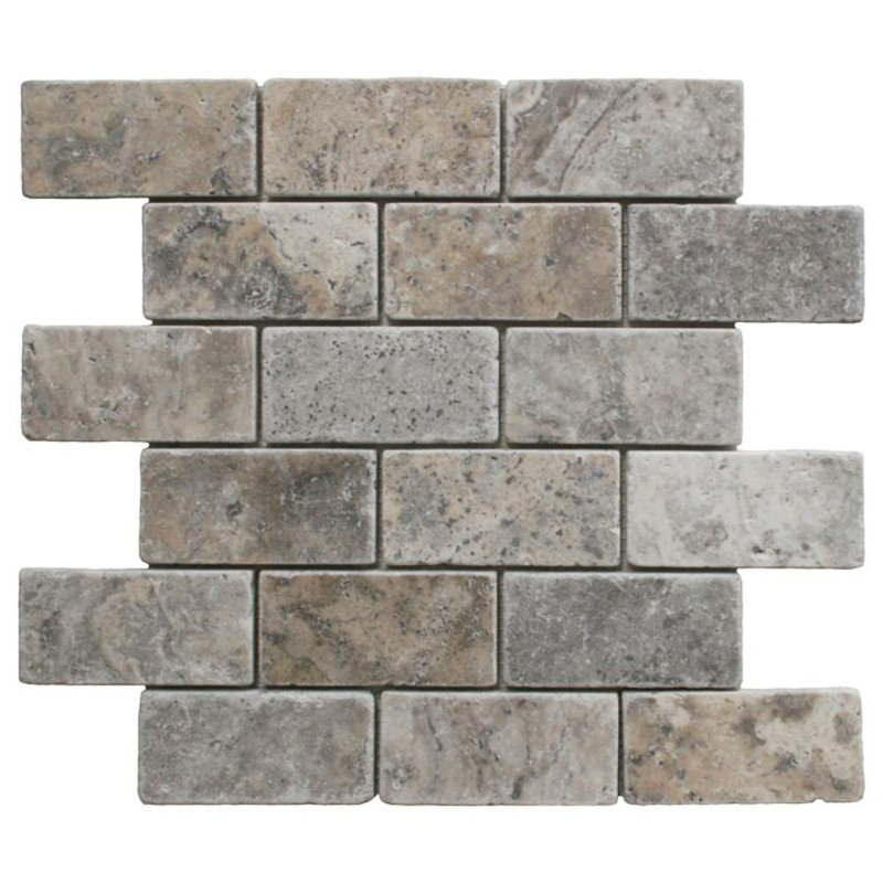 2" x 4" Travertine Brick Joint Mosaic Wall & Floor Tile