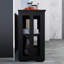 Black Kitchen Cabinets With Glass Doors-123867757