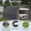 Abri de voiture portable 3 m x 4,8 m, en polyéthylène anti-UV, gris.-84492748
