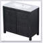 Organisateur de meuble-lavabo de salle de bain avec lavabo, rangement spacieux et finition patinée élégante pour un décor de salle de bain élégant-771754148