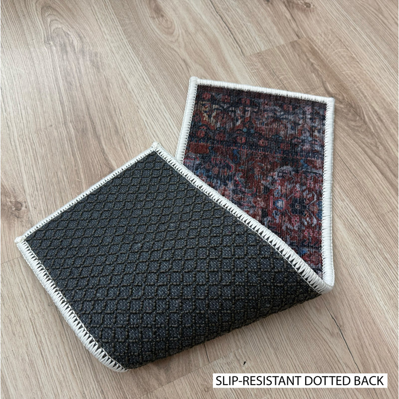Tapis d'escalier personnalisé sur mesure à motif de toile de style oriental gris Mahal, Tapis de couloir 9,5 po x 26 po