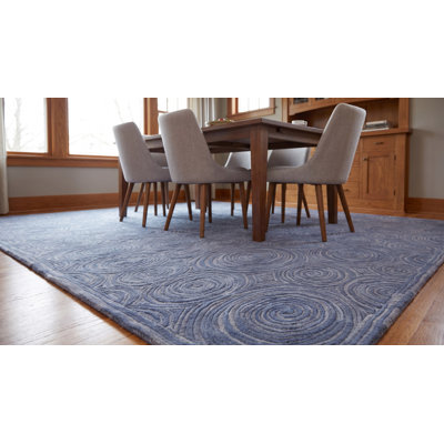 Tapis mauve en laine noué à la main de conception unique 8 pi x 10 pi