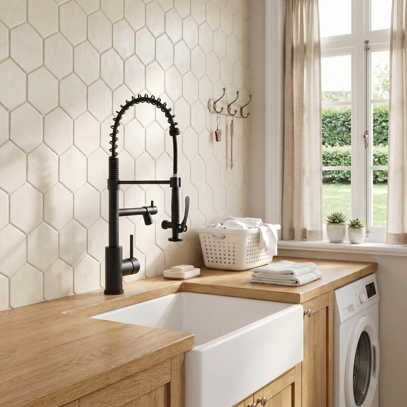 Robinet de cuisine commercial High Arc, Noir mat