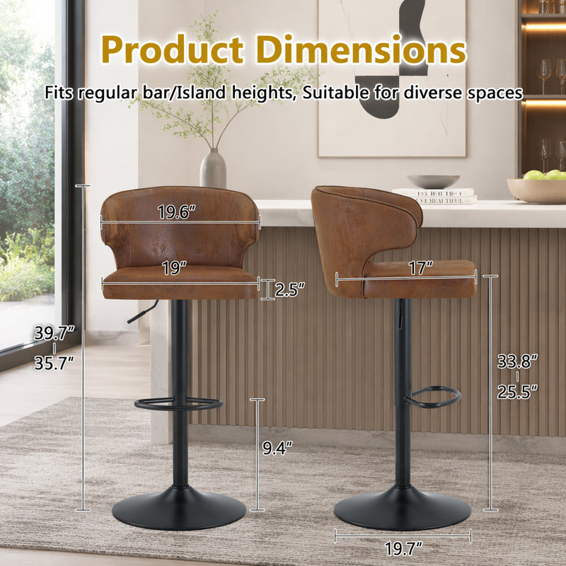Tabouret de bar rotatif moderne, Brun + noir - 2 pièces