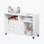 Printer Stand Home Office Mobile Cabinet Organizer Desktop with Caster Wheels, 2 Locking Breaks and Drawer