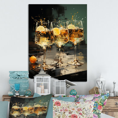 Twilight Turquoise Vesper Expression Cocktail - Art mural en métal cocktails