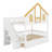 Wooden Bunk Bed House Design with Roof Door Window Storage Drawers and Staircase-1269513516