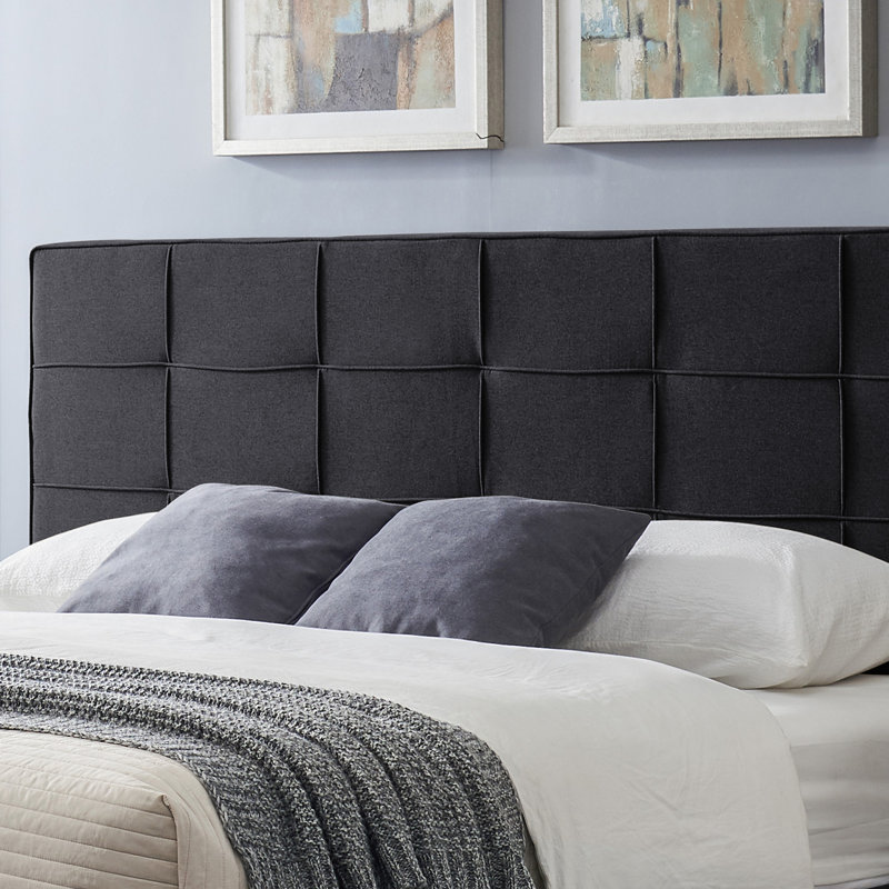 Rachel Upholstered Platform Bed, Black