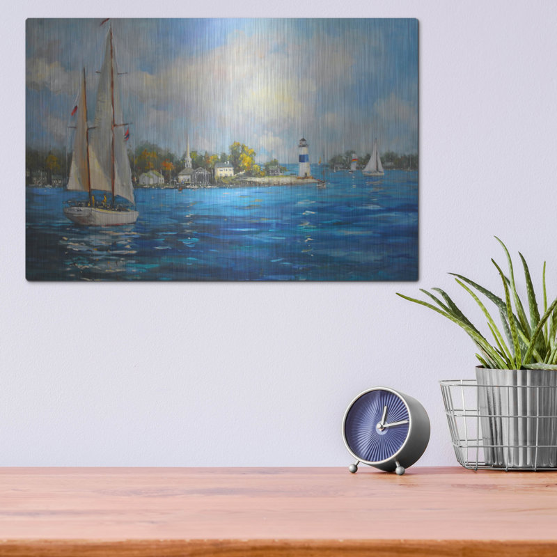  Art mural en métal «Sailing On Sunday» par Allayn Stevens, H 12 po x l 16 po