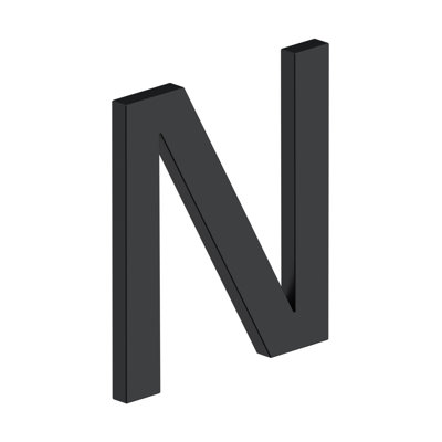 Deltana LETTER N, E SERIES WITH RISERS, STAINLESS STEEL