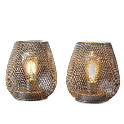 Ensemble de deux lanternes géométriques sans fil 7 po