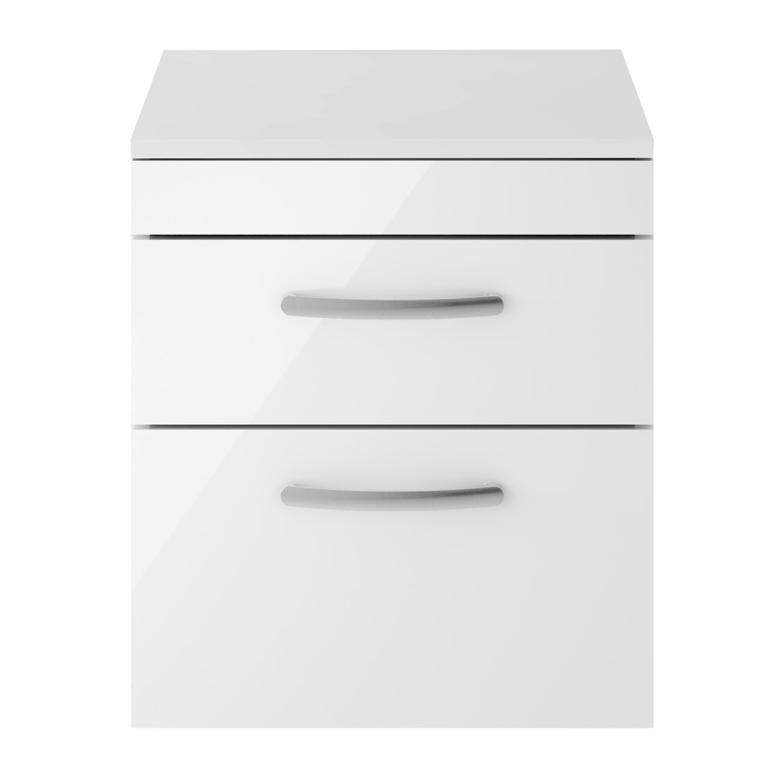 Athena Gloss White 50cm Wall-Mounted Vanity Unit Base Only