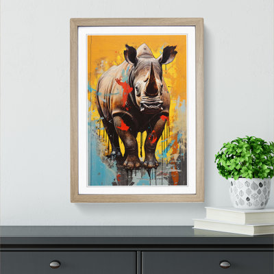 Rhino Contemporary No.2 - Framed Print