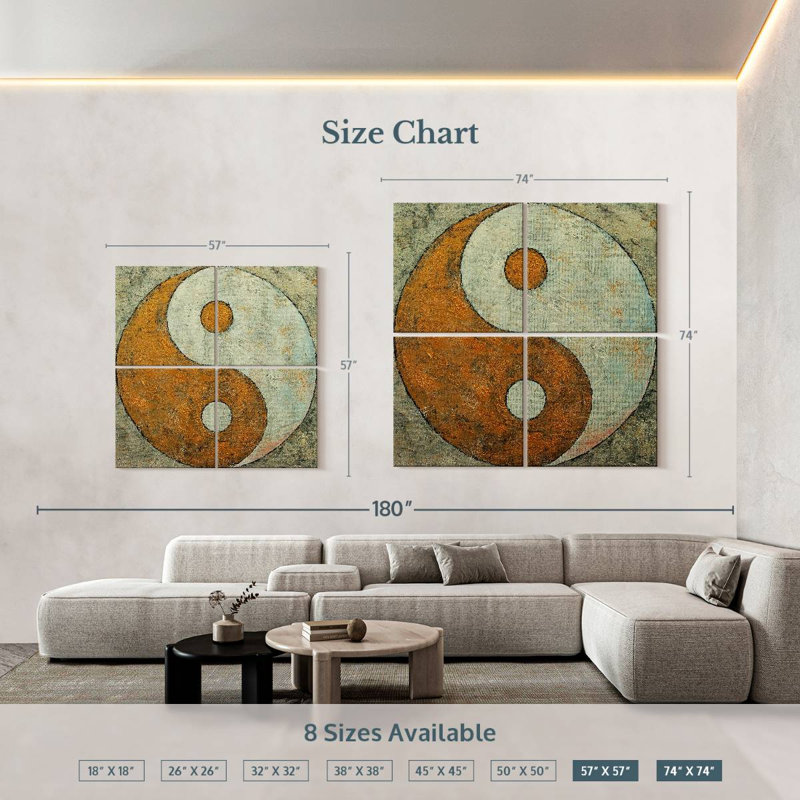 Kerrick Gold Yin Yang, H 57 po x l 57 po