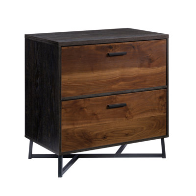 Office Storage Cabinet, Modern File Cabinet With Two Drawers And Metal Base, Lateral Filing Cabinet For Storage by Latitude Run