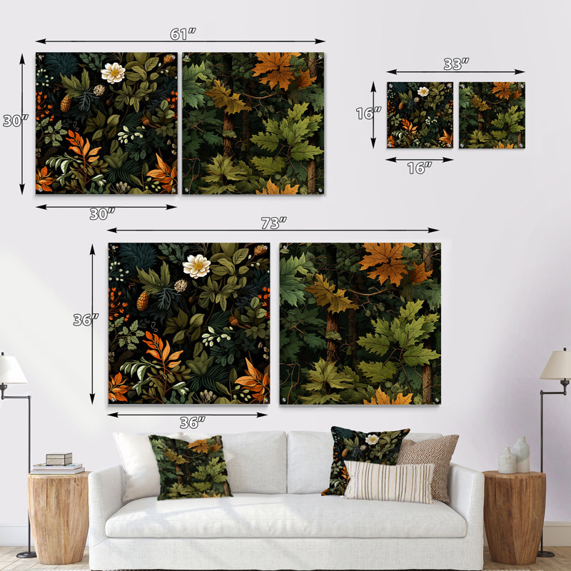 Helzer - Ensemble de 2 art mural en verre acrylique, H 16 po x l 33 po