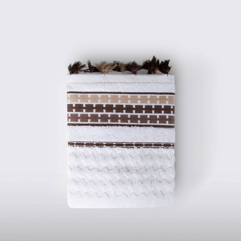 Débarbouillette 100% coton Phillippi, Beige / blanc / brun