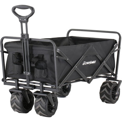 Heavy-Duty 350LB Steel Garden Utility Cart with All-Terrain Wheels Foldable Adjustable Handle