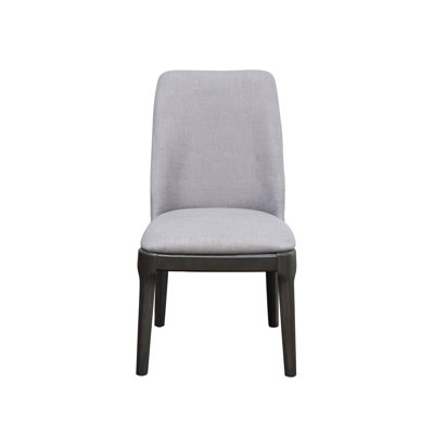 Madan Light Gray Linen & Gray Oak Finish Side Chair (Set Of 2)