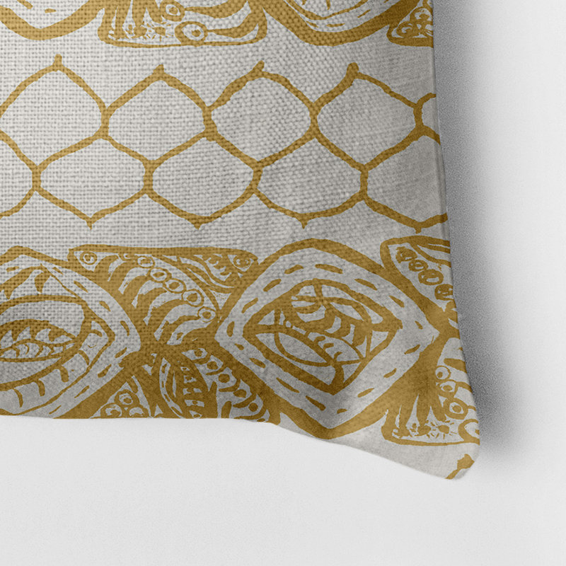 Housse de coussin carrée/insert, Jaune, Geometric 4