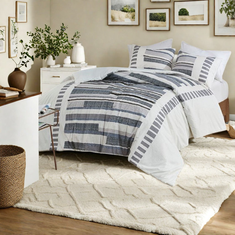 Ensembles de literie pour très grand lit en coton de qualité supérieure, confort texturé moderne pour la maison