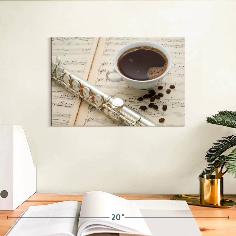 Café et musique, H 8 po x l 12 po