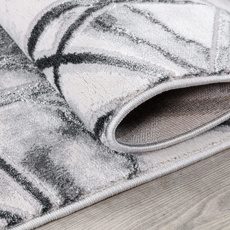 Geometric Area Rug, Round 120 cm