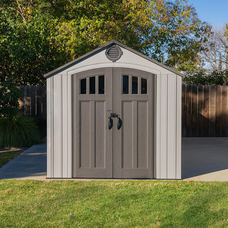 Lifetime 8 Ft. X 20 Ft. High-density Polyethylene (plastic) Outdoor Storage Shed With Steel-reinforced Construction