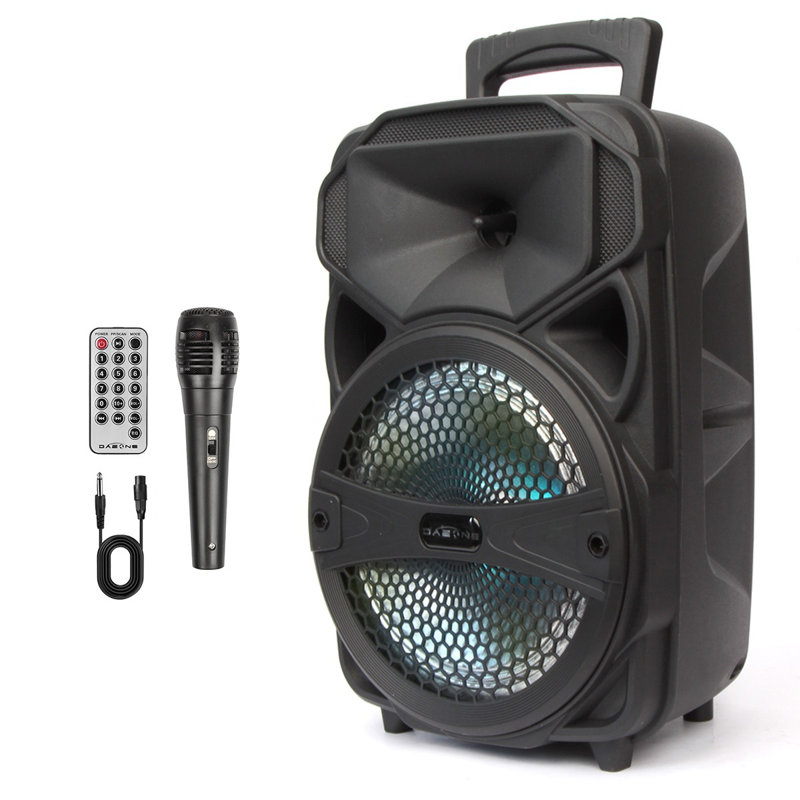 Haut-parleur portatif sans fil 1000W avec microphone, adaptateur d'alimentation à distance rechargeable pour microphone USB