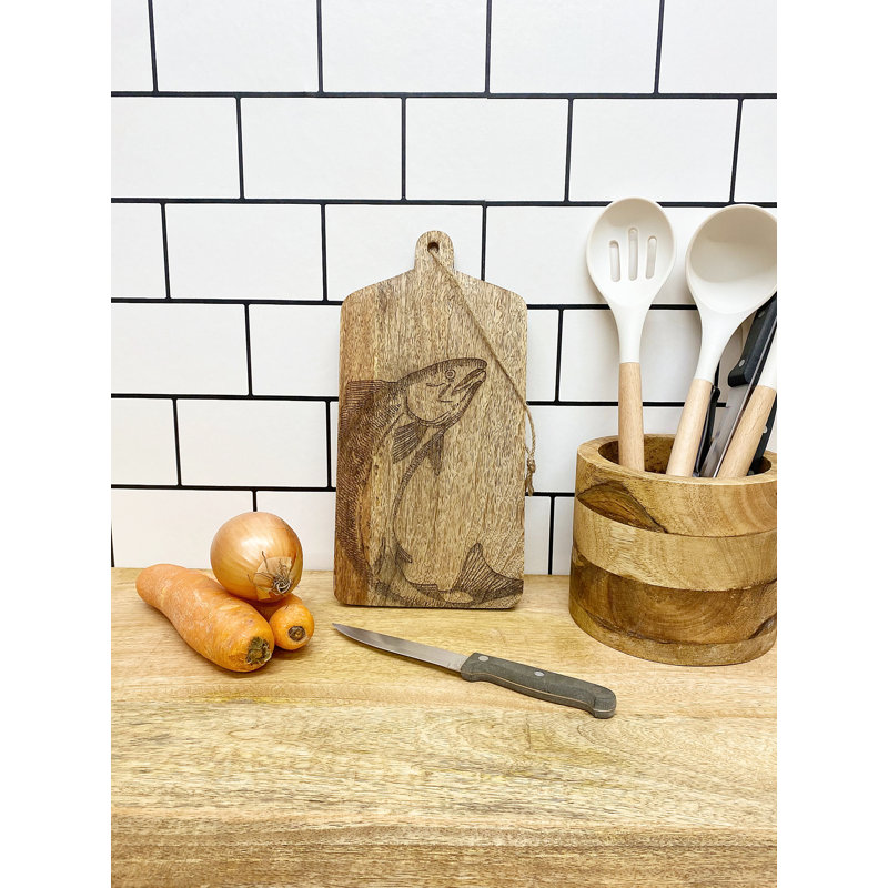 Salmon Engraved Wooden Cheese Board