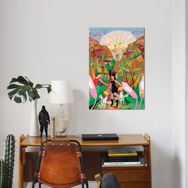 «Kachina Doll at Capitol Disques», impression sur toile, H 40 po x l 26 po x P 1,5 po, Toile tendue, Pas de tapis