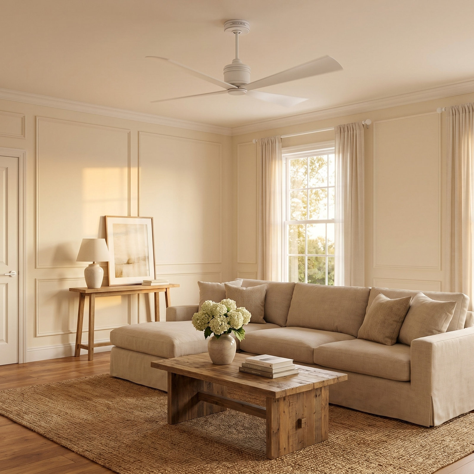 56'' 4 Blade Ceiling Fan, Matte White