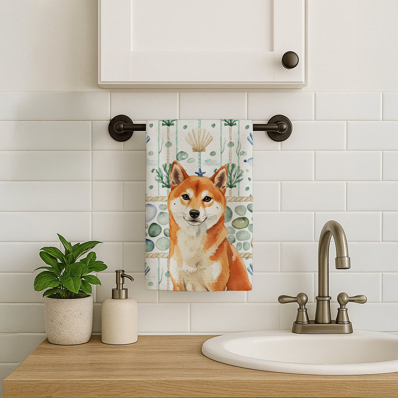 Serviette de cuisine en verre de mer rouge Shiba Inu, Rouge Shiba Inu