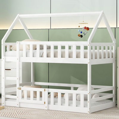 House Bunk Bed With Fence And Door