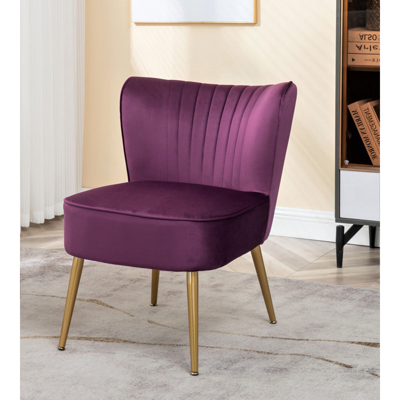 Upholstered Slipper Chair, Purple