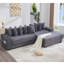 Canapé modulaire en L 110,75 po, canapé modulaire en velours côtelé, avec repose-pieds mobile, porte-gobelets, 8 coussins décoratifs, poche latérale, déplier dans un lit-656481728